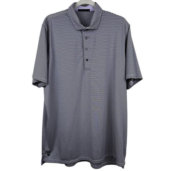 Greyson Saranac Polo Performance Golf Resort Striped Purple Mens XL Short Sleeve - Picture 1 of 11